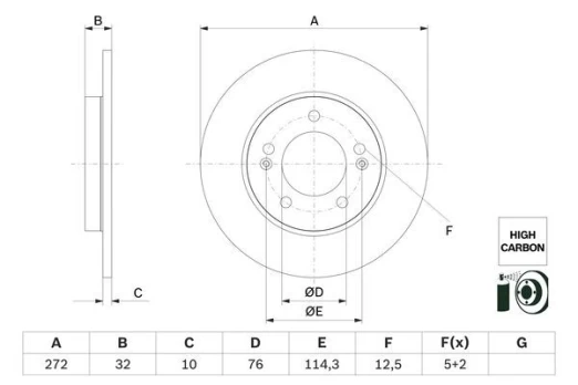 BOSCH 0 986 479 G30 Brake Disc