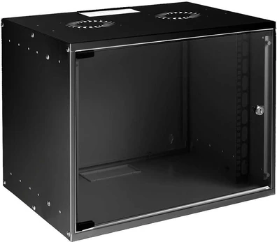 Lanview 19" 9U W=535mm D=400mm WALLMOUNT UNMOUNTED Juodas
