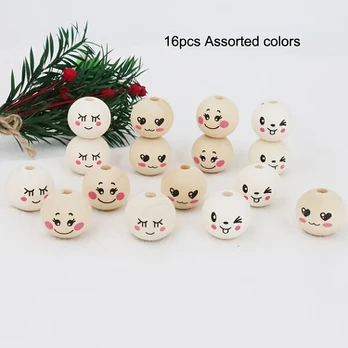 Medinių karoliukų rinkinys, 16pcs Assorted
