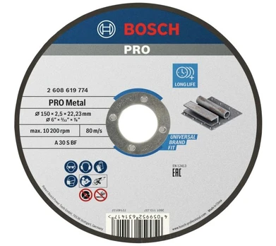 BOSCH kampinio šlifuoklio šlifavimo diskas 2 608 619 774