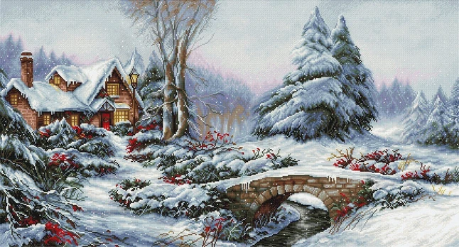 Winter landscape SBU5002 - siuvinėjimo kryželiu rinkinys