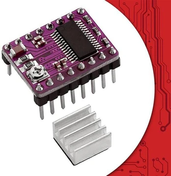 Iegefirm 5 vnt. stepper motor driver board stepstick drv8825 stepper driver controller stepper motor module radiator heatsink easy to use