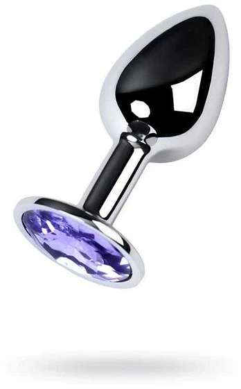 Toyfa Mėlyna Sidabrinis anal plug with gem, mėlynas