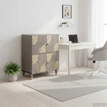Kabalas su lentyna Pilkas ir auksinis 60 x 33 x 75 cm