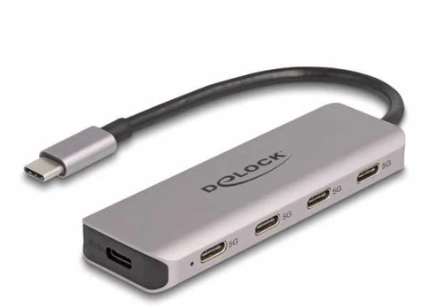 Delock - Hub - 5 Gbps, with USB-C connector - 4 x USB-C 3.2 Gen 1 - Desktop (64238)