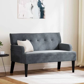 Česterfildo suolas Tamsiai pilka 112 x 65,5 x 75 cm Aksomas