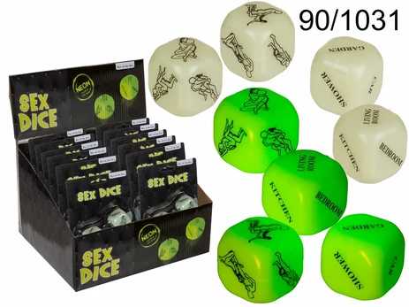 Kamasutra Glow-in-the-Dark Dice Set - Couples Game, 2 Pieces
