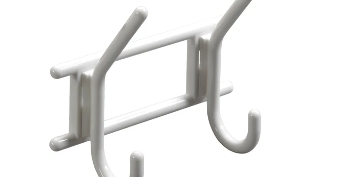 Kabykla HETTICH, plastikas, 2 kabliukai, baltos sp., 5966