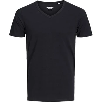 Marškinėliai vyrams, Juoda, JJEBASIC V-NECK TEE