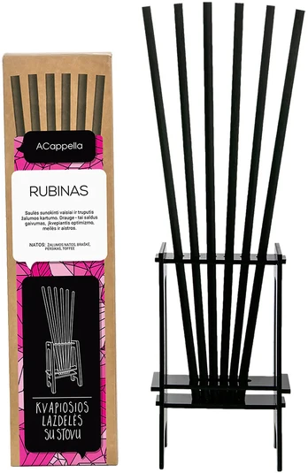 Kvapiosios lazdelės Acappella Ruby, braškė, persikas, 6 vnt.