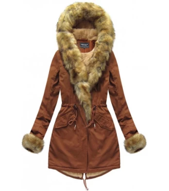 COTTON PARKA WITH FUR CARAMEL (XW793X) striukė