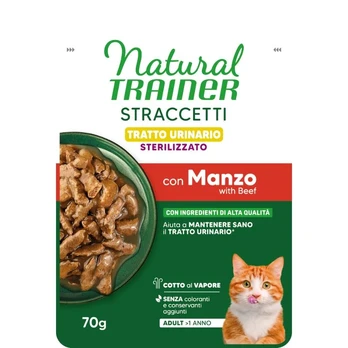NATURAL TRAINER CAT Sterilized konservas katėms su jautiena Urinary 70g 14vnt (28)