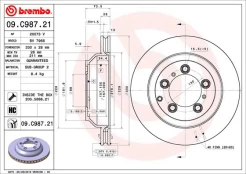 BREMBO 09.C987.21 Brake Disc kaina