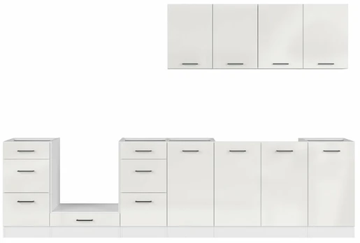 Virtuvės baldų komplektas Junona Line, baltas, 3 m