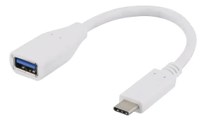 DELTACO USB adapteris, USB 3.1 C tipo - A tipo, Gen 1, 15 cm, baltas kaina