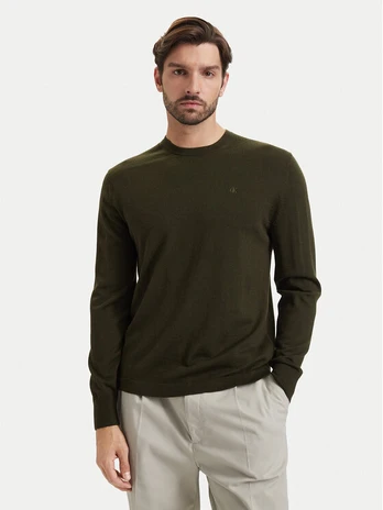 Calvin Klein Megztinis LV04LB305G Chaki Regular Fit