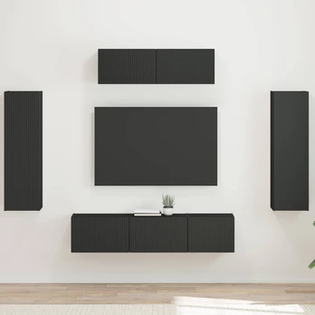 TV staliukas 3 pcs Juoda