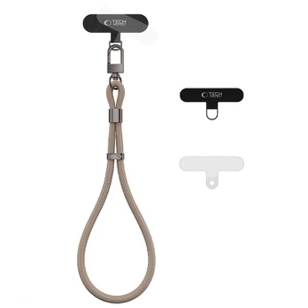 Rudas (Mocha Beige) dirželis telefonui "Tech-Protect C11S Rope Wrist Strap"