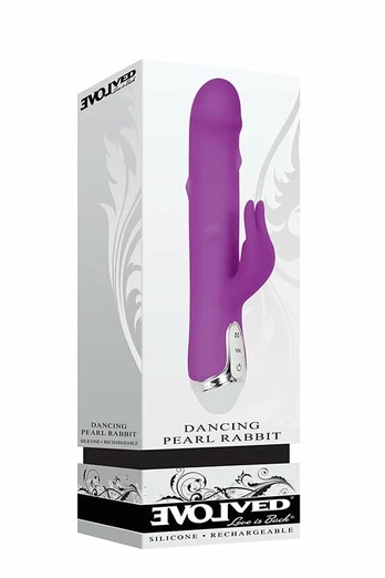 EVOLVED Dancing Pearl Rabbit Purple Silicone Dual Motor 23.5cm