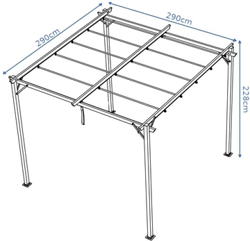 Pavėsinė Pergola SPRINT 3x3, Anthracite/Baltas