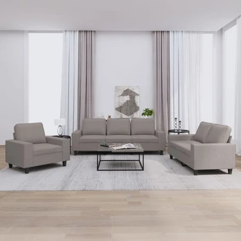 Sofa Sofos komplektas, 3 dalių, taupe spalvos, audinys