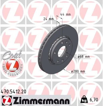 Stabdžių diskas ZIMMERMANN 470.5412.20