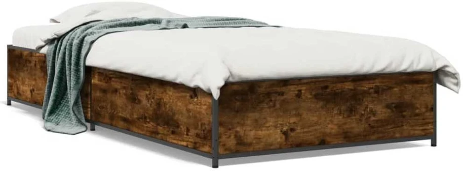 Lovos rėmas, dūminio ąžuolo, 75x190cm, apdirbta mediena/metalas