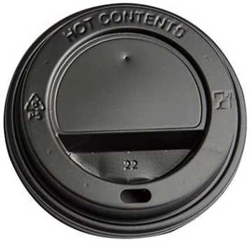 Multi Plastlåg Catersource Ø80 mm Høj Sort til Kaffebæger,100 stk/ps - (100 stk.)