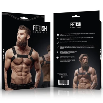 Fetish Submissive Attitude Adjustable Neoprene Chest Harness for Men Black