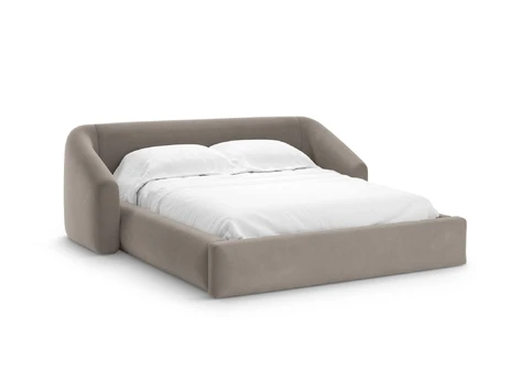 Velvet Storage Bed With Headboard, "Campi", 230x208x80 Made in Europe