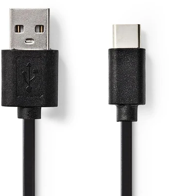 Nedis USB kabelis USB 2.0 2 m USB C USB A 0,48 Gbit/s juodas (CCGB60600BK20)