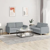 Sofa Sofos komplektas su pagalvėlėmis, 2 dalių, pilkas, audinys kaina