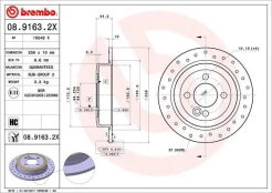 Stabdžių diskas BREMBO 08.9163.2X kaina