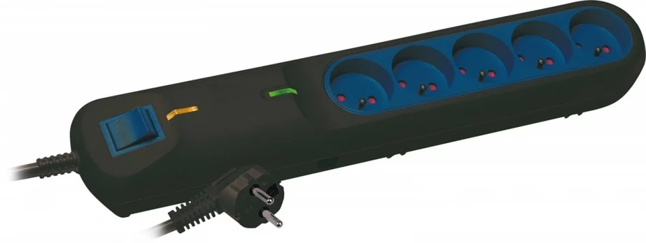 Lestar LF 2001A Surge Protector Power Strip, 3 Outlets, 5m, black