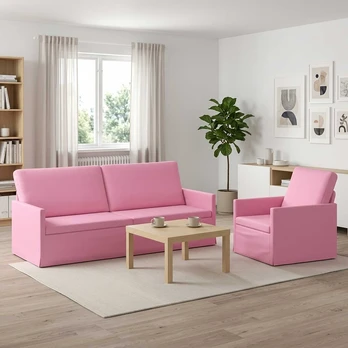 Sofa Sofos komplektas 2 vnt. Rožinė Audinys