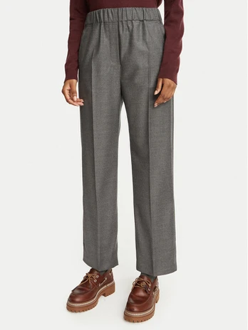 Weekend Max Mara Medžiaginės kelnės Hateley 2625136042 Pilka Regular Fit