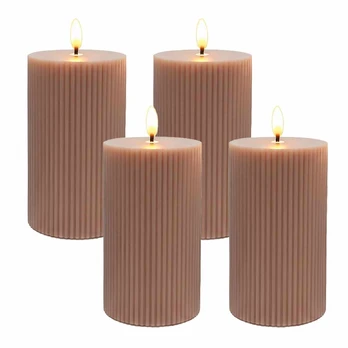 Relaxdays LED žvakių rinkinys, 4 dalys, rožinė