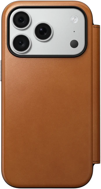 Cases and Covers - Flip Nomad Modern odinis dėklas-knygelė, saddle (Horween) – iPhone 18 Pro/17 Pro
