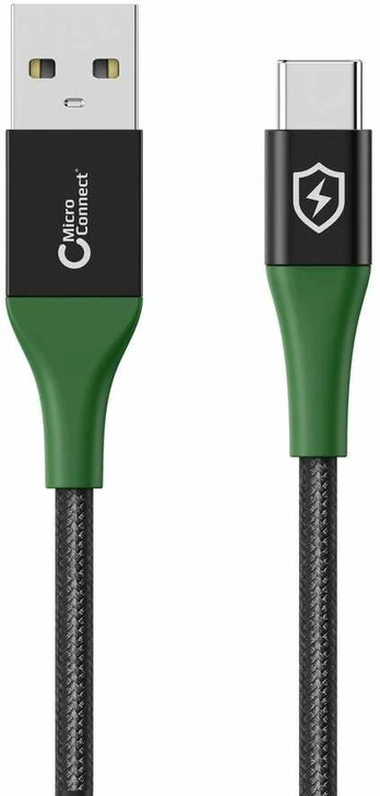 Kabelis USB MicroConnect USB-A - USB-C 1 m Juodas (MC-SMART USB-A-C-01)