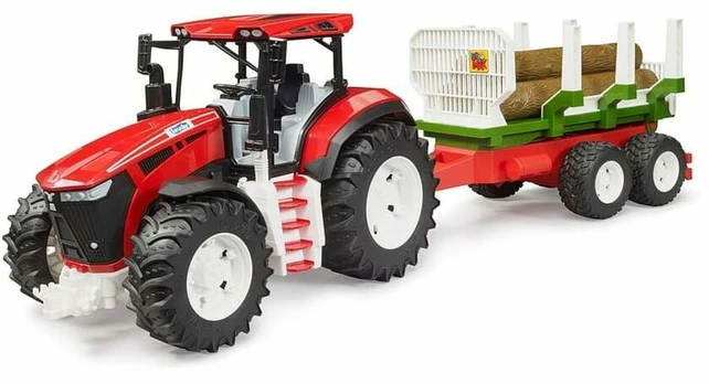 Tractor with a treiner for wood