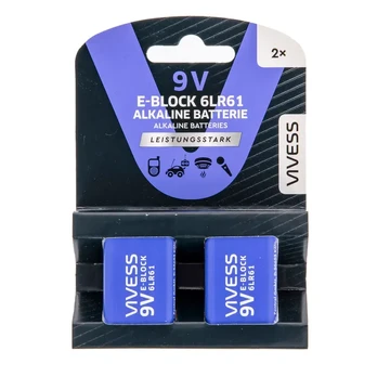 Elementai VIVESS 9V 6LR61, 9V, 2 vnt.