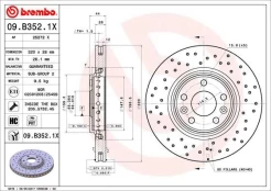 Stabdžių diskas BREMBO 09.B352.1X kaina