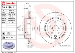 Stabdžių diskas BREMBO 09.A198.11 kaina