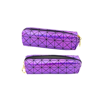 Lean School Office Pieštukas Case, Single Compartment, Holographic Pattern, Violetinė, 20x6.5cm