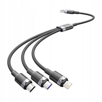 Vention CTRBG 3 viename USB-A kabelis su USB-C, Lightning ir microUSB jungtimis, 1,5 m