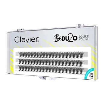 Dirbtinės blakstienos Clavier BeDU2O Double Volume, kuokšteliai, 6 mm