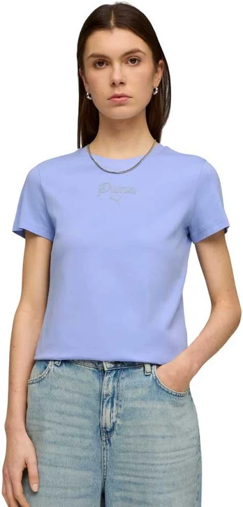 Moteriški marškinėliai Puma ESS Script Tee violetinė 691760 60 (S)