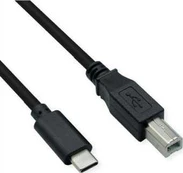 USB kabelis Roline USB-C - USB-B 1,8 m juodas (11.02.8336)