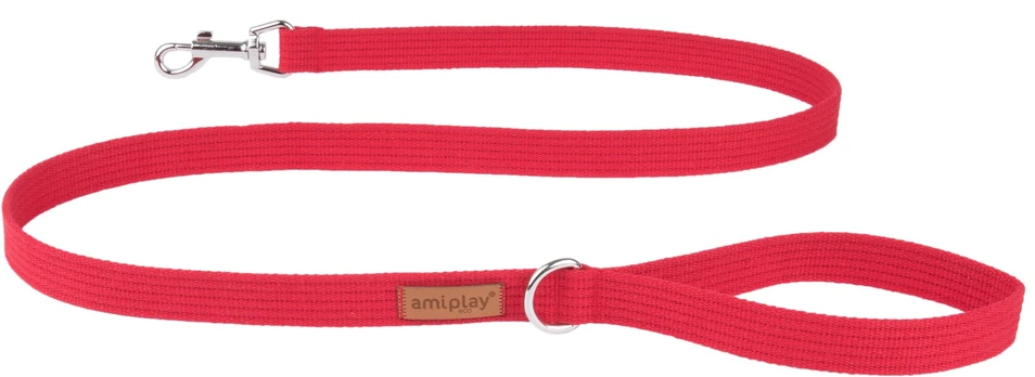 Pavadėlis Amiplay Cotton, raudonas, 1.4m x 2cm