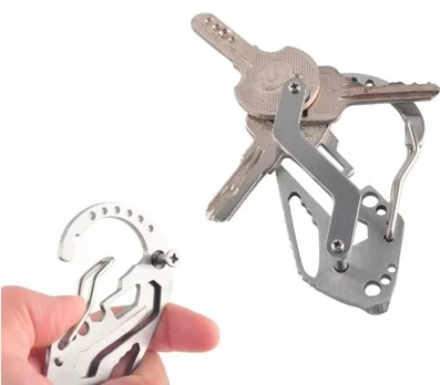 Daugiafunkcinis karabinas raktų pakabukas multitool survival